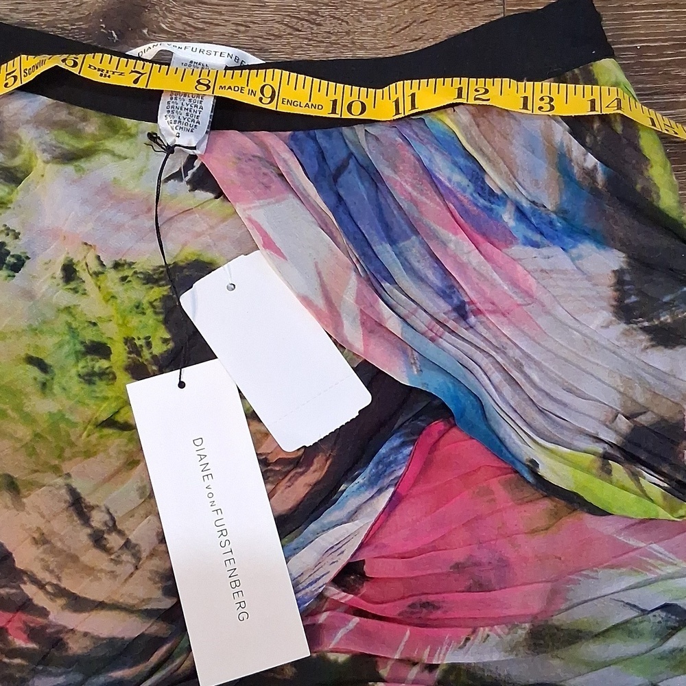 NWT Diane Von Furstenberg Y2K Silk Skirt In Storm Rose - Picture 8 of 9
